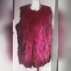 Genuine racoon fur vest.